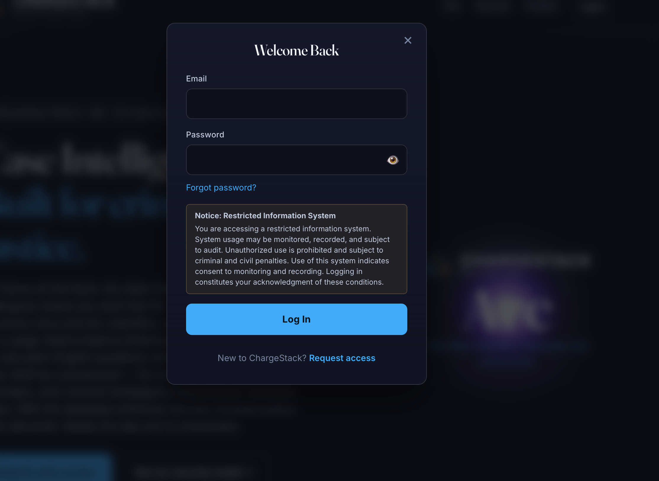 The sign-in screen — enter your email and password.